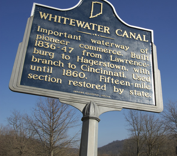 Whitewater Canal plaque Metamora IN