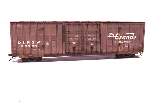 A nicely weathered Atlas O boxcar by Mike Morrison of Palmer Alaska