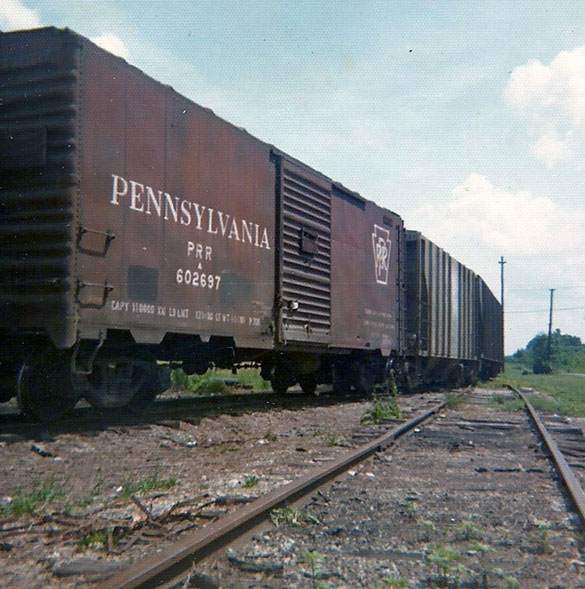 Old PRR track in Centerville, IN. Late 1960s.
